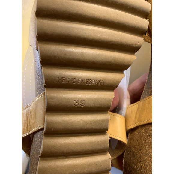 DORKING Tan Cut-Out Leather Quarter Strap Wedge Heel Sandals EUR 39≈ US 8.5 - Picture 7 of 12